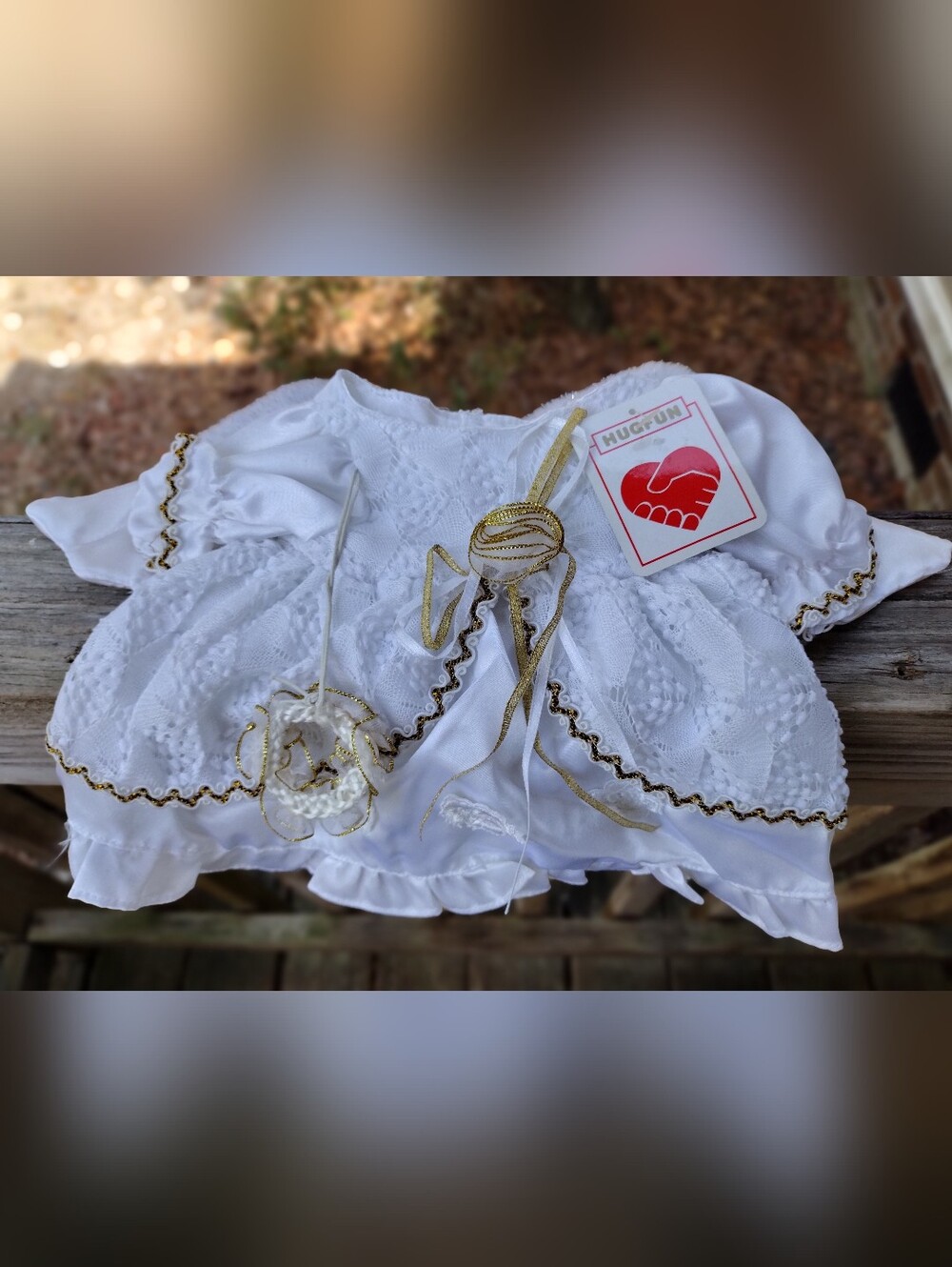 Vintage Teddy Bear/Doll Dress with Angel Wings